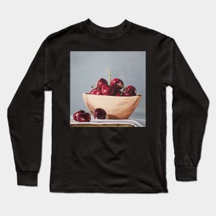 Painting of a Bowl of Cherries Long Sleeve T-Shirt